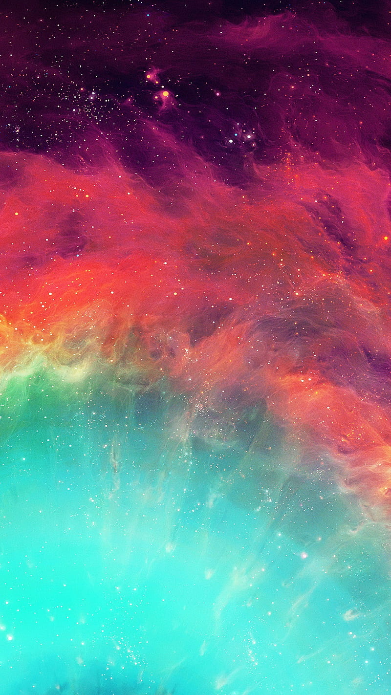 Galaxy, color, rainbow, storm, rainbows, HD phone wallpaper