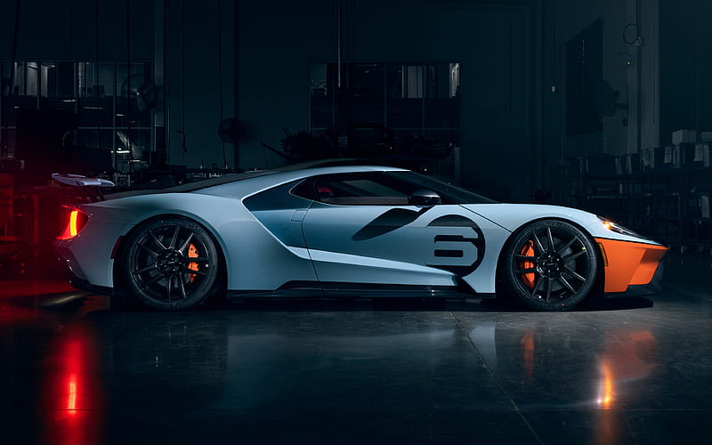 2020, Ford GT Heritage Edition side view, exterior, tuning Ford GT, american sports cars, Ford, HD wallpaper