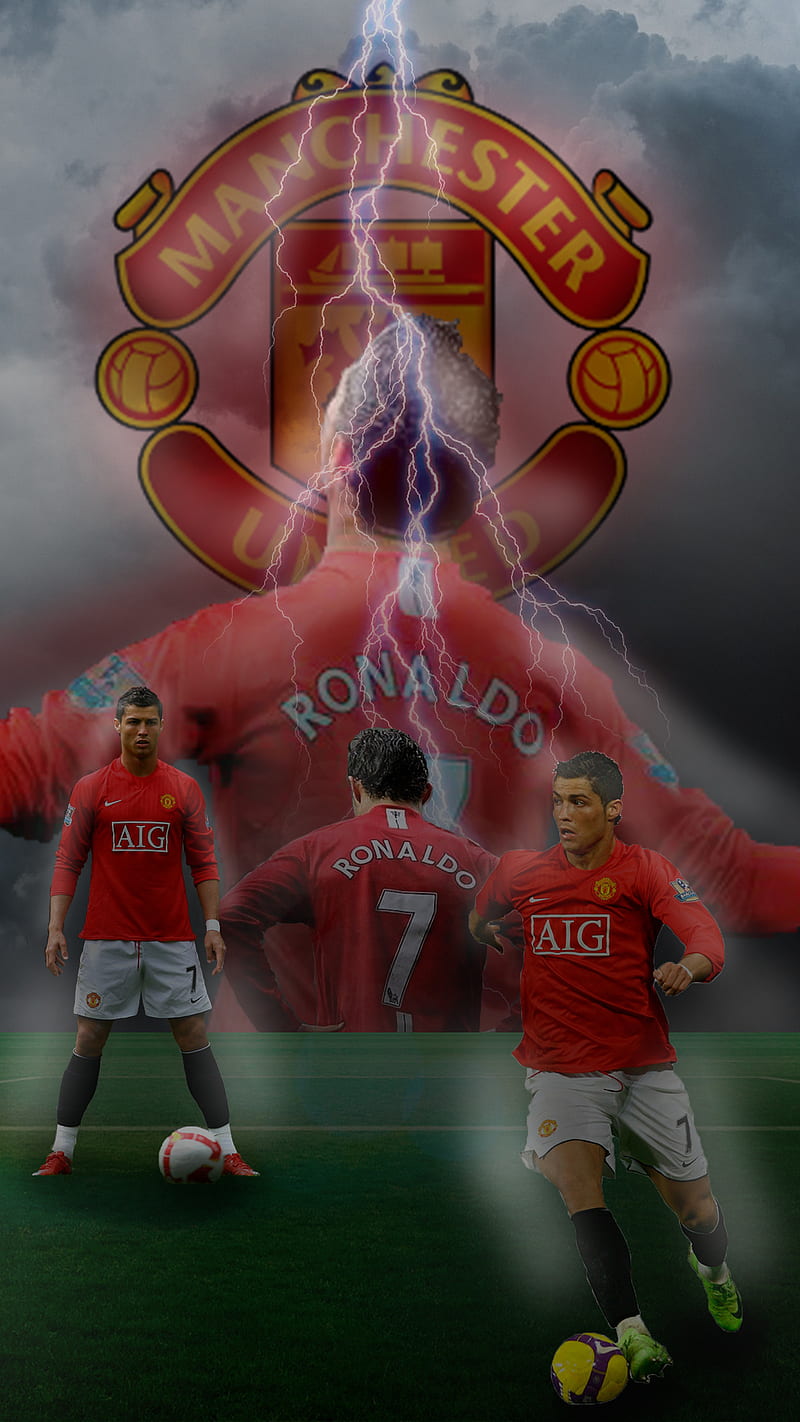 Cristiano Ronaldo, red, world, CR7, Manchester United, ManU, HD phone wallpaper