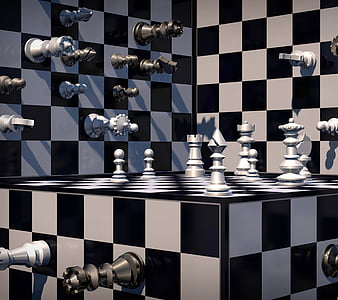 Chess, 3d, game, landscape, HD wallpaper