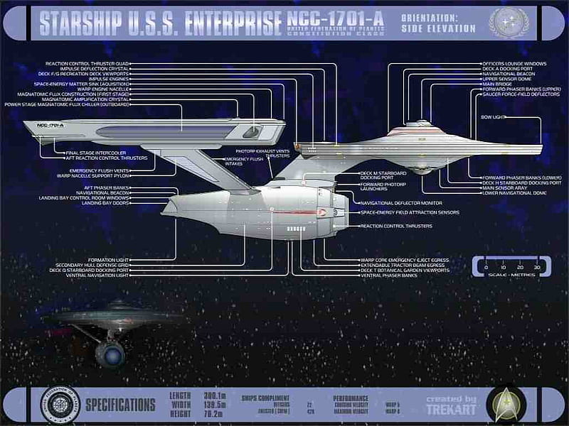 Star Trek Enterprise schematics NCC1701A, HD wallpaper