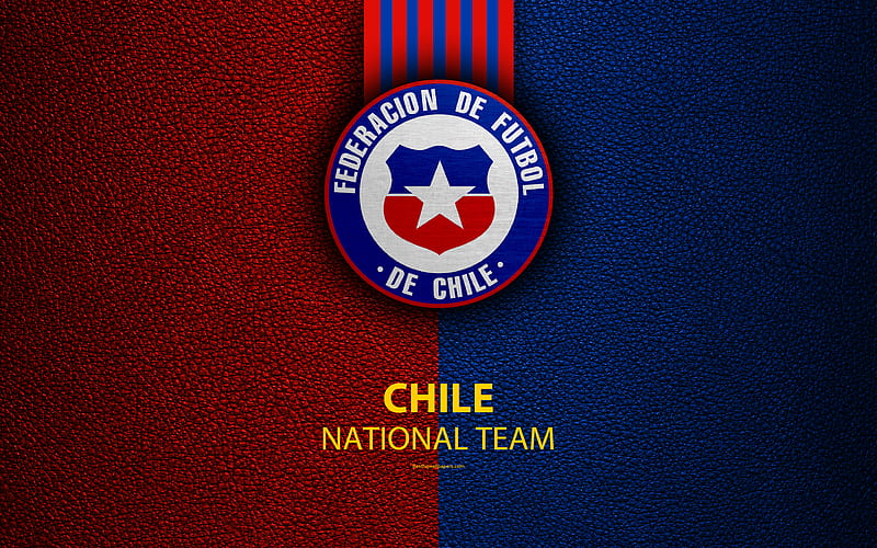 Chile national football team leather texture, emblem, logo, coat of arms, football, Chile, HD wallpaper