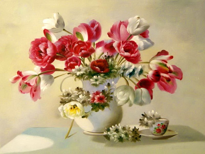Still life, pretty, colorful, art, lovely, vase, bonito, delicate ...