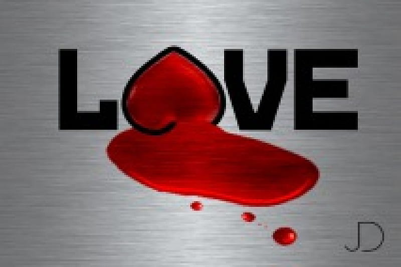 Bleeding Love, sadness, love, heart, sad, bleeding, pool, emotion, blood, HD wallpaper