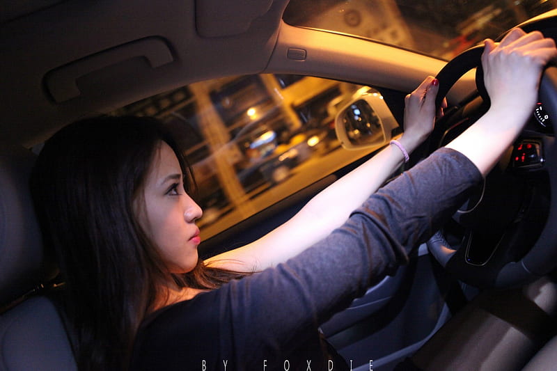 Girl Driving Audi, audi, carros, asian-girls, girls, HD wallpaper