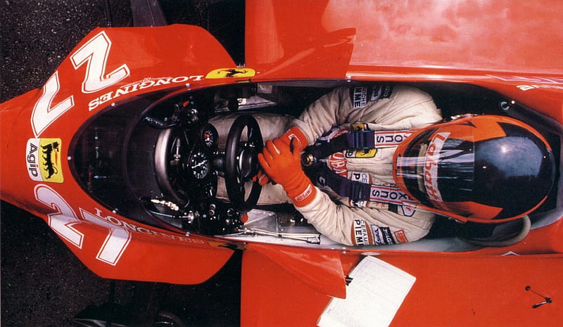 Gilles in his office, f1, motorsport, villeneuve, ferrari, HD wallpaper