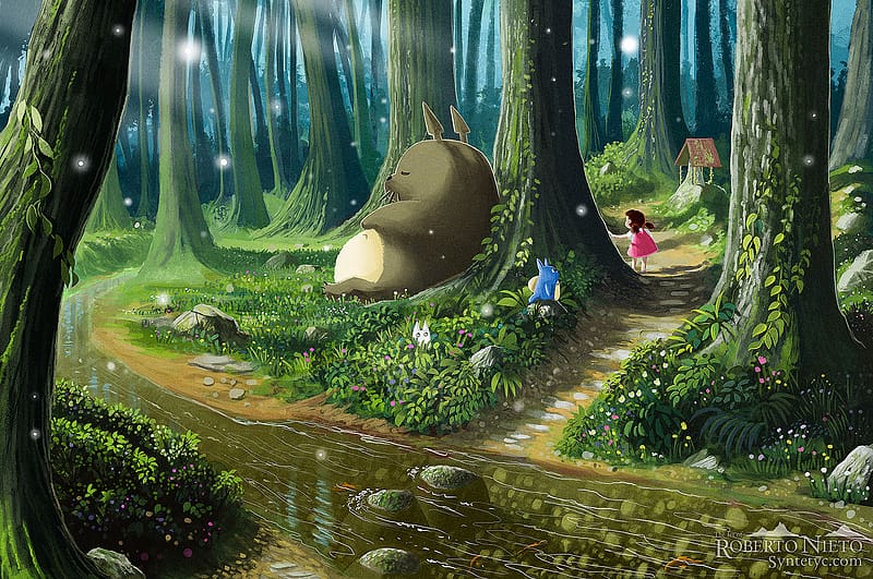 Anime, Mini Totoro (My Neighbor Totoro), Mei Kusakabe, Totoro (My Neighbor Totoro), My Neighbor Totoro, HD wallpaper