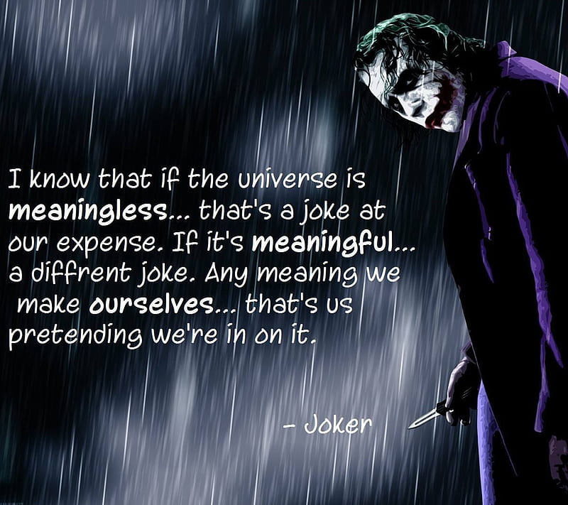 Joker Quote, cartoon, comics, dc, drawn, hollywood, marvel, superhero, HD wallpaper