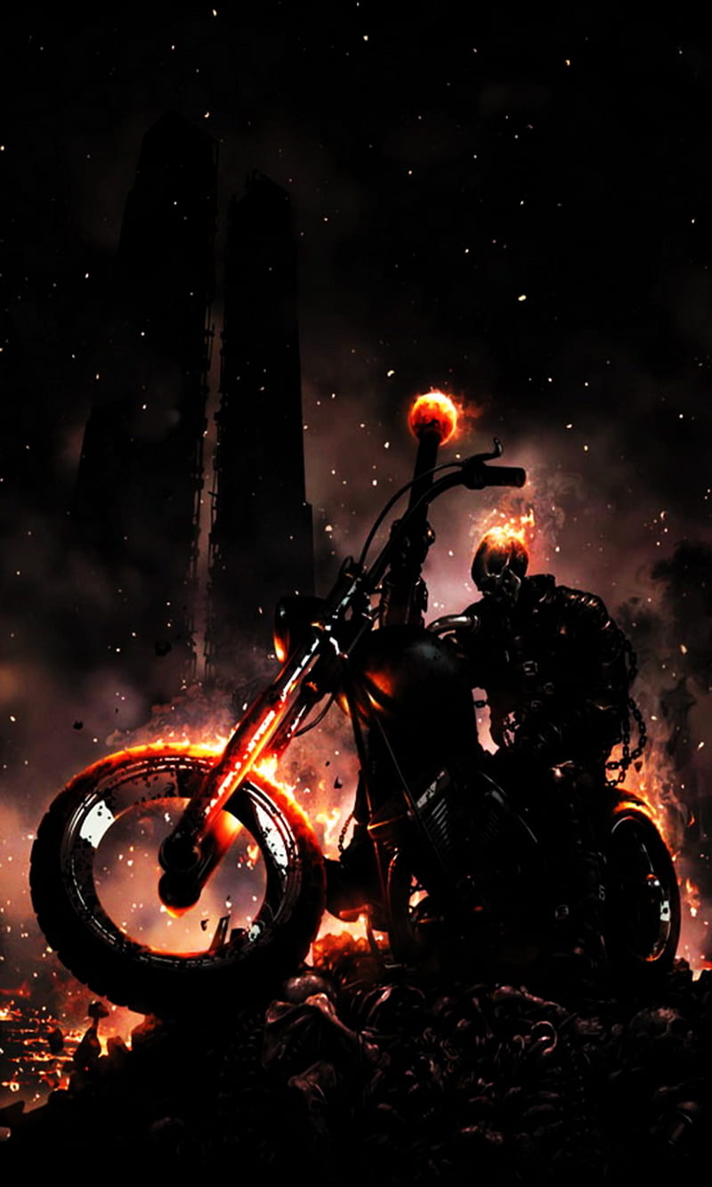 Ghost Rider, fire, HD mobile wallpaper | Peakpx