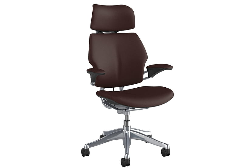dom Headrest Polished Aluminium - Leather Bizon Brown, office chairs online, Office Desk Chair, Ergonomic Office Chair, Ergonomic Office Furniture, HD wallpaper