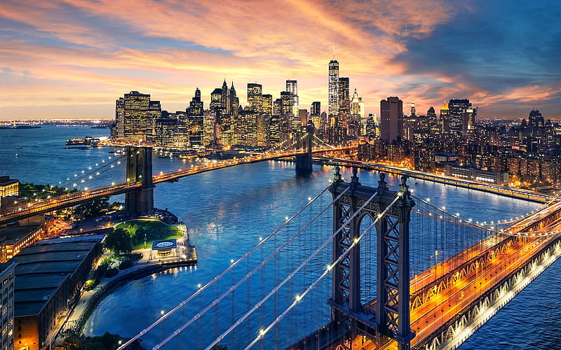 Bridges, Brooklyn Bridge, Bridge, New York, HD wallpaper
