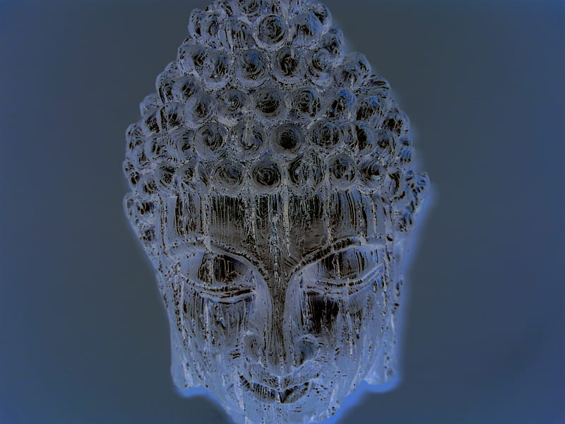 Frozen Buddha Head, buddha, head, relgion, shiny, HD wallpaper
