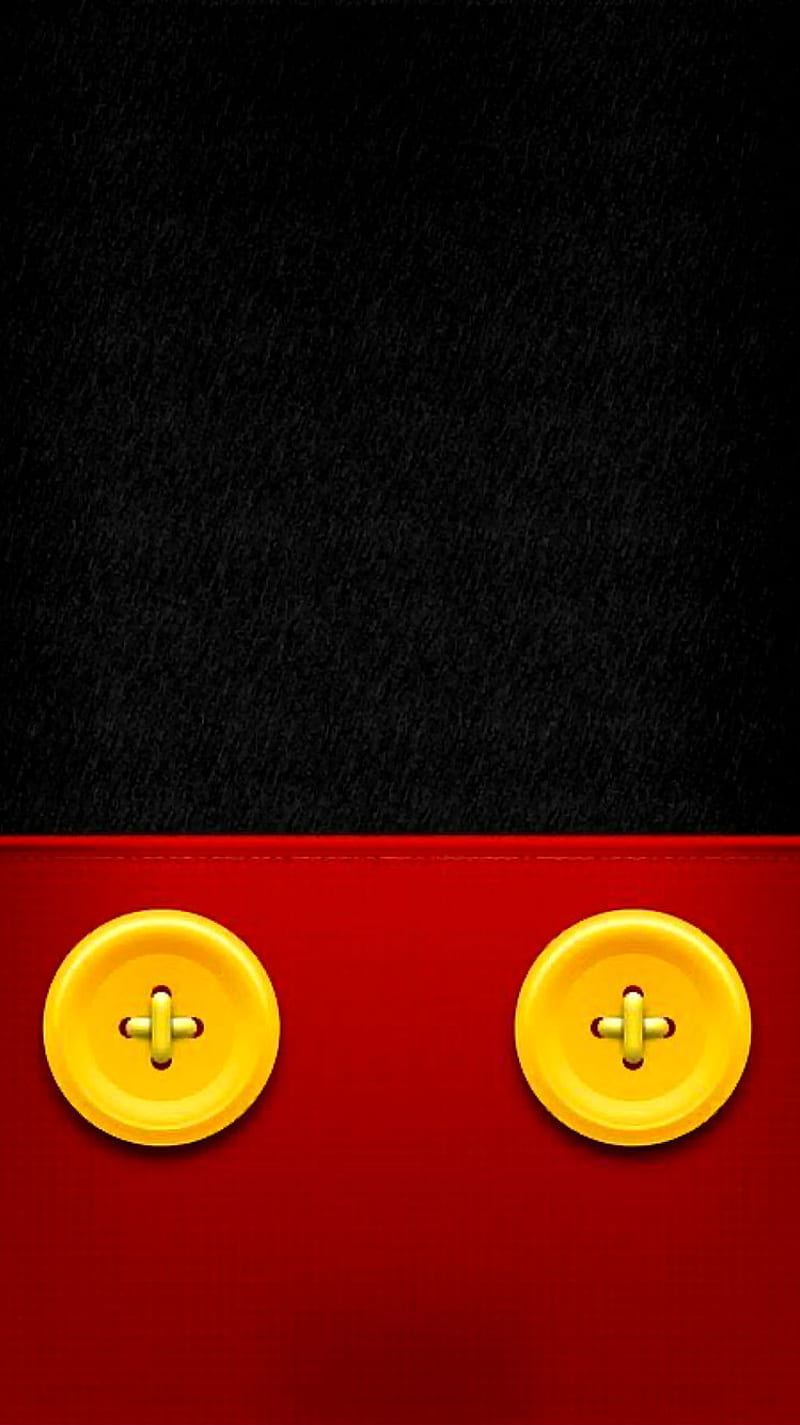 Mickey Mouse, black, buttons, cute, disney, lol, mascot, red, yellow, HD phone wallpaper