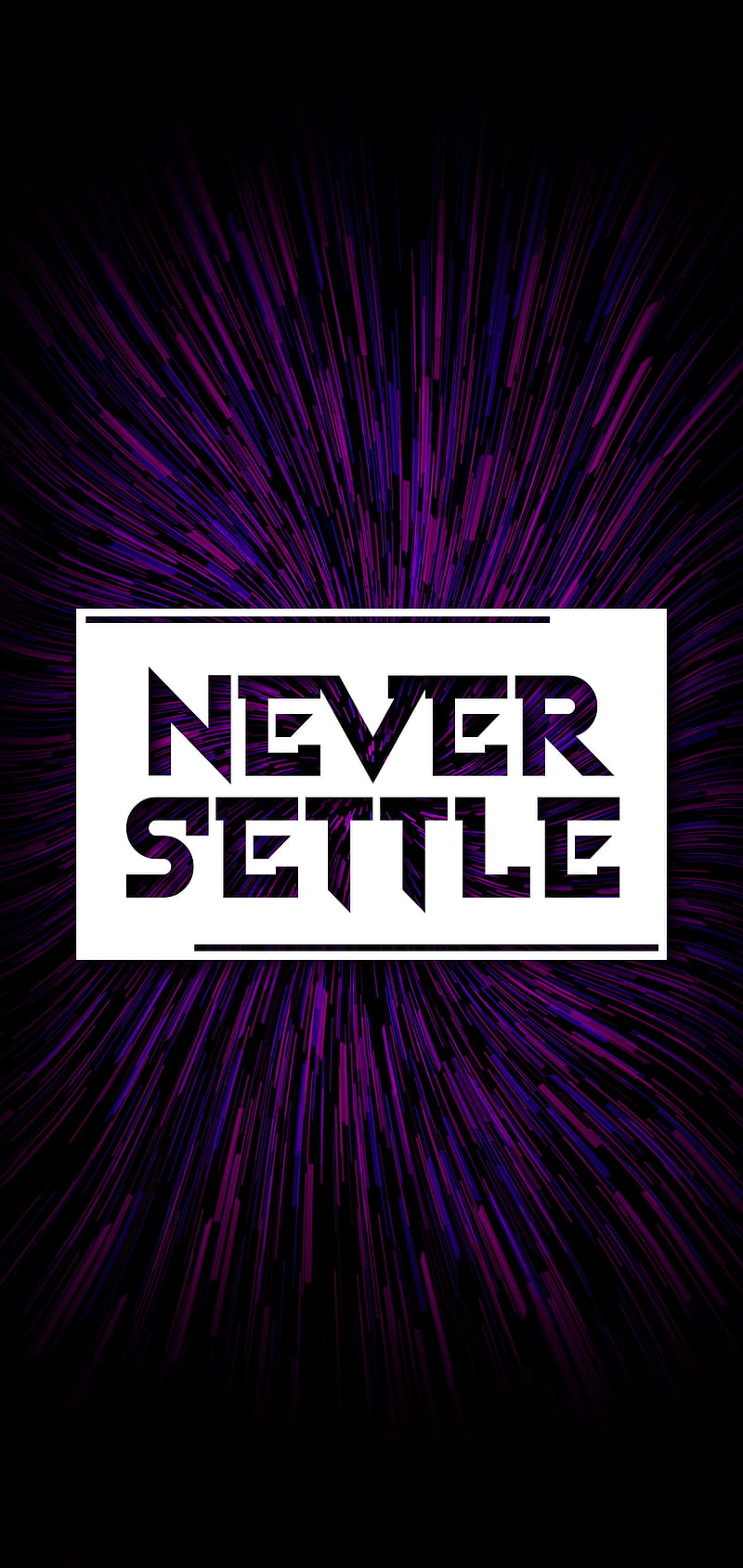 Never Settle Galaxy, abstraction, colour, neon, never settle, note, one plus, rainbow, HD phone wallpaper
