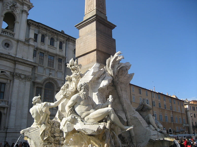 Piazza Navona in Rome, architecture, piazza, artistic, ancient, HD wallpaper