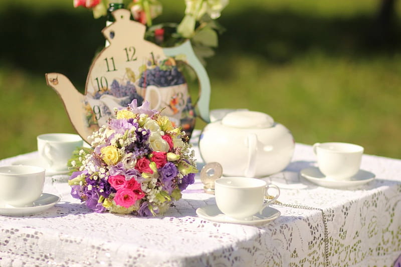 :), flowers, graphy, soft, teatime, HD wallpaper