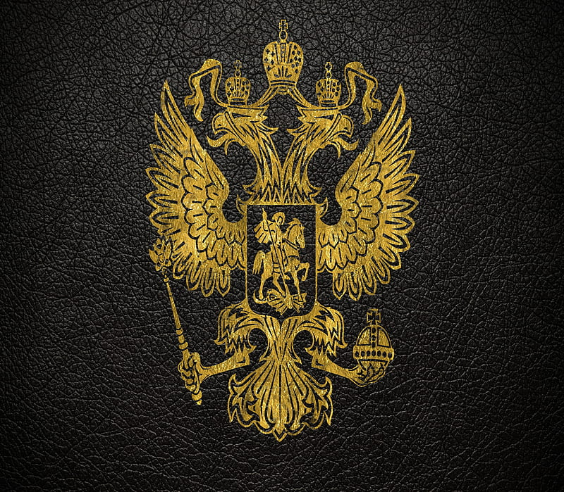 Russia, golden, skin, the coat of arms, HD wallpaper
