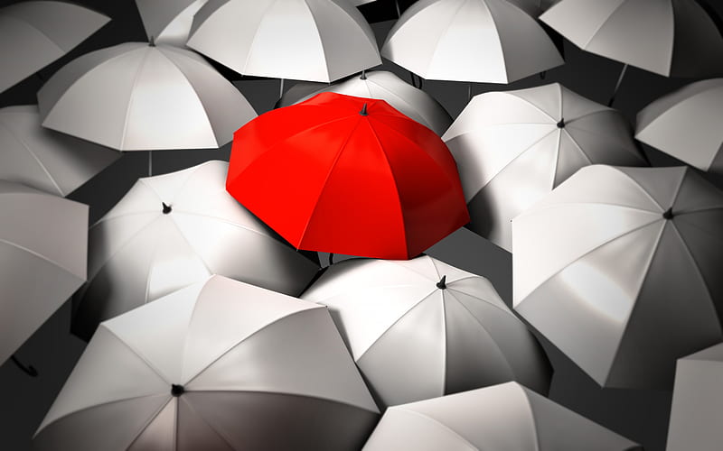 Be different, umbrellas, creative, individuality concept, Be different concepts, HD wallpaper