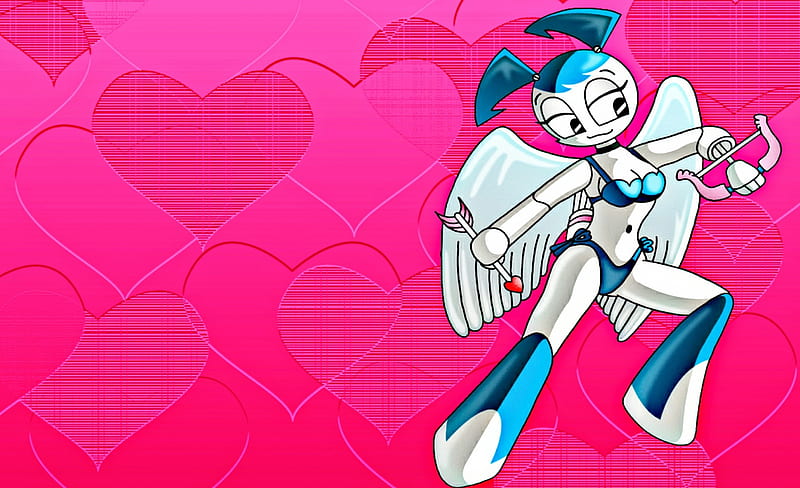 Cupid Jenny, Robot, Valentine Day, Nickelodeon, cute, TV Series, Android, Cupid, Cartoons, My Life as a Teenage Robot, Jenny Wakeman, HD wallpaper