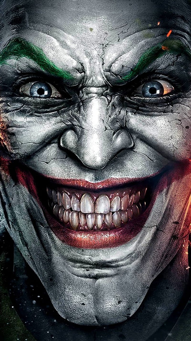 The Joker, batman, penuine man, marvel, comic, , clown, scary, horror, eyes, HD phone wallpaper