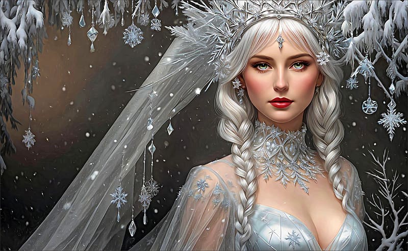 The Snow Queen, Girl, Winter, Snow, Maiden, HD wallpaper
