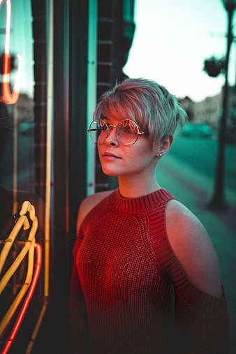 Short Hair Red Dress