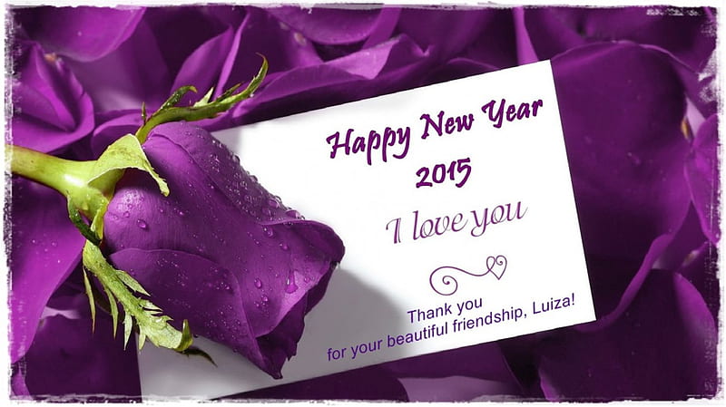 Happy New Year, Luiza, flower, roses, happy new year, rose, HD wallpaper