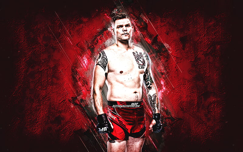 Chase Sherman, MMA, UFC, American fighter, red stone background, Chase Sherman art, Ultimate Fighting Championship, HD wallpaper