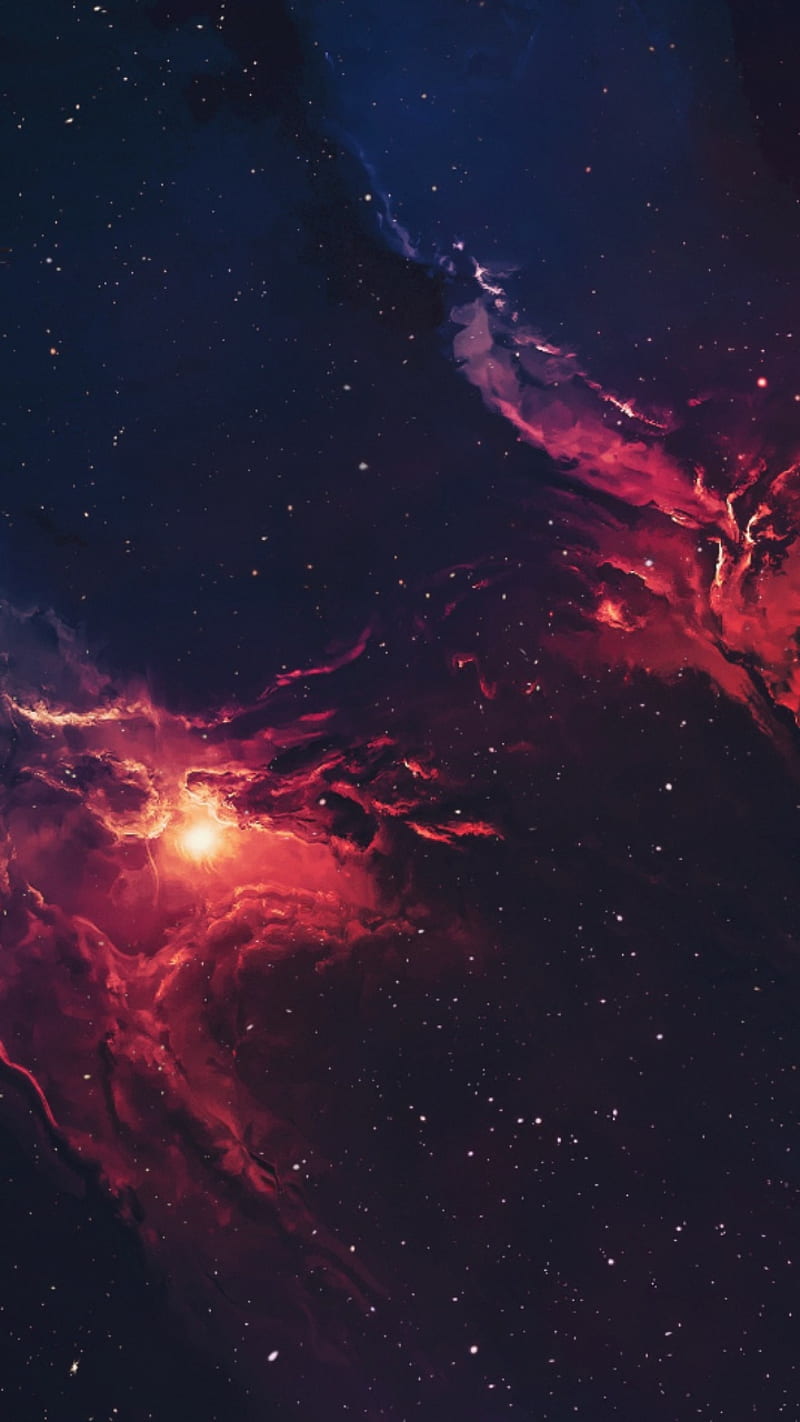 Red galaxy, nova, space, space, super, nebula, HD phone wallpaper