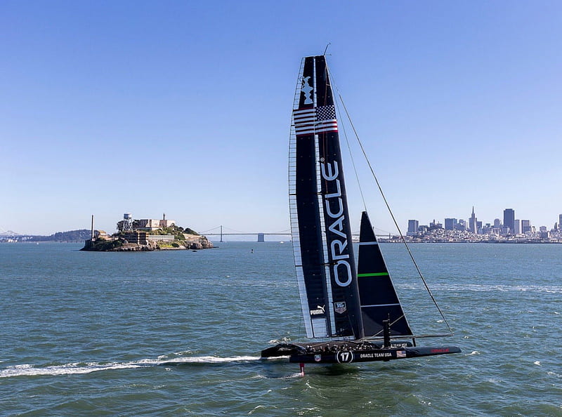 Oracle Team USA, race, thrill, boat, sail, HD wallpaper