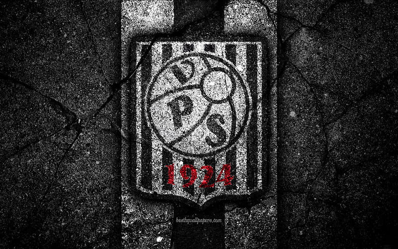 Vaasan Palloseura FC, logo, Veikkausliiga, grunge, Finnish Premier Division, emblem, Finland, Vaasan Palloseura, black stone, football, asphalt texture, FC Vaasan Palloseura, HD wallpaper