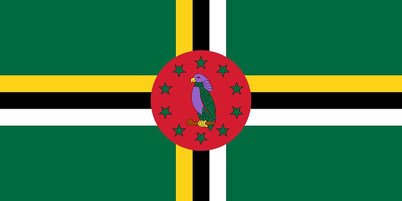 Flag of Dominica, cross, Dominica, Caribbean, flag, sisserou, yellow-black-white, stripe, hreen, abstract, parrot, HD wallpaper