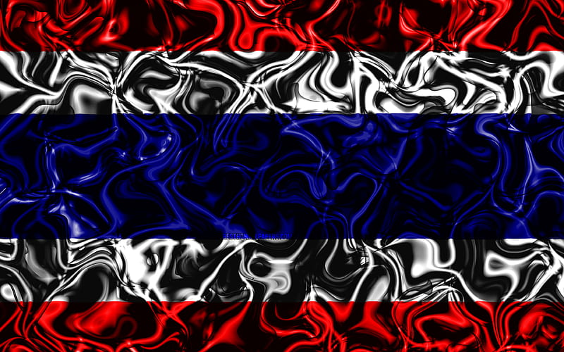 Flag of Thailand, abstract smoke, Asia, national symbols, Thai flag, 3D  art, HD wallpaper | Peakpx