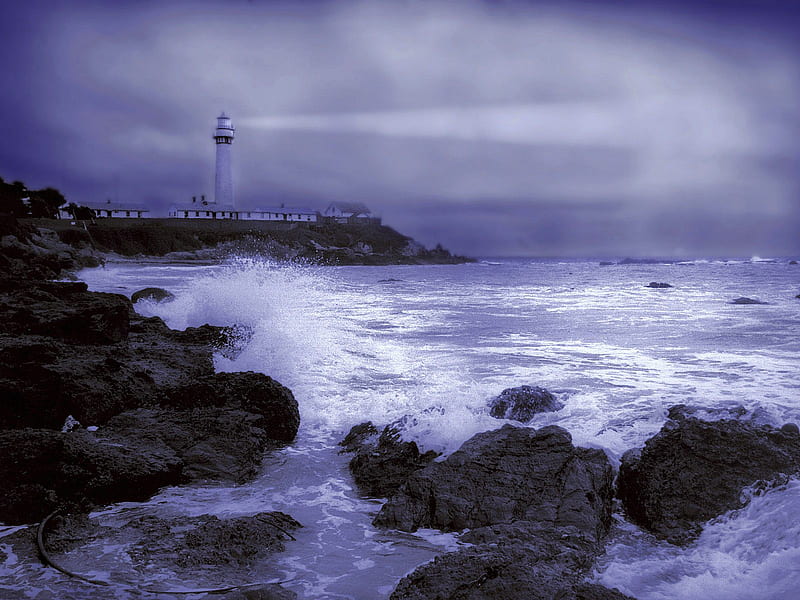 Untitled , california, pigeon point light station, stormy weather, HD wallpaper