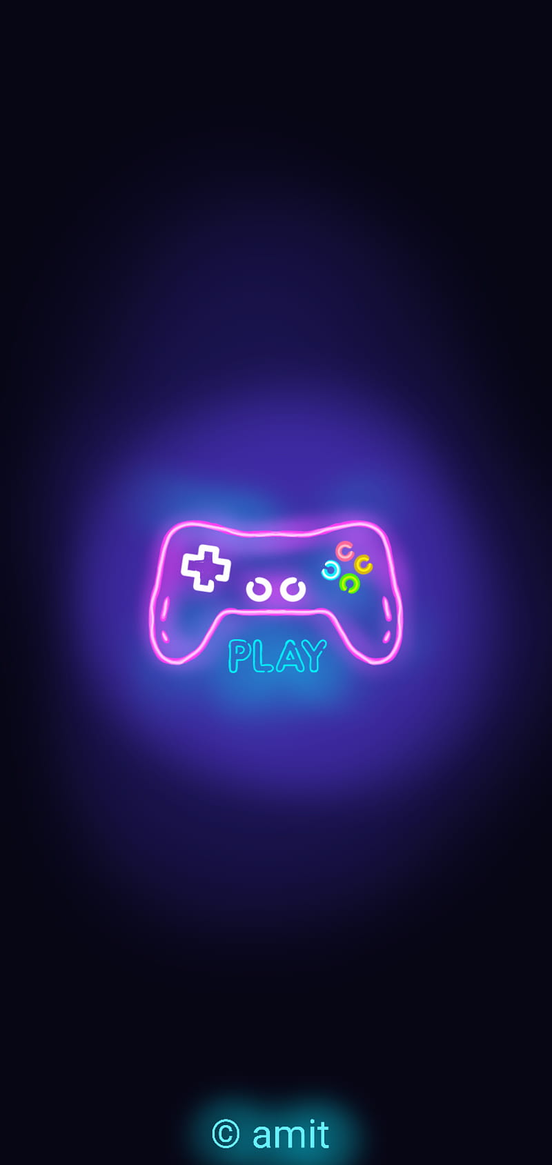 Neon Play, black, blue, bright, game, game pad, gamer, gaming, light, light art, HD phone wallpaper
