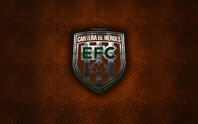 Envigado FC, Colombian football club, orange metal texture, metal logo, emblem, Envigido, Colombia, Liga Aguila, creative art, football, HD wallpaper