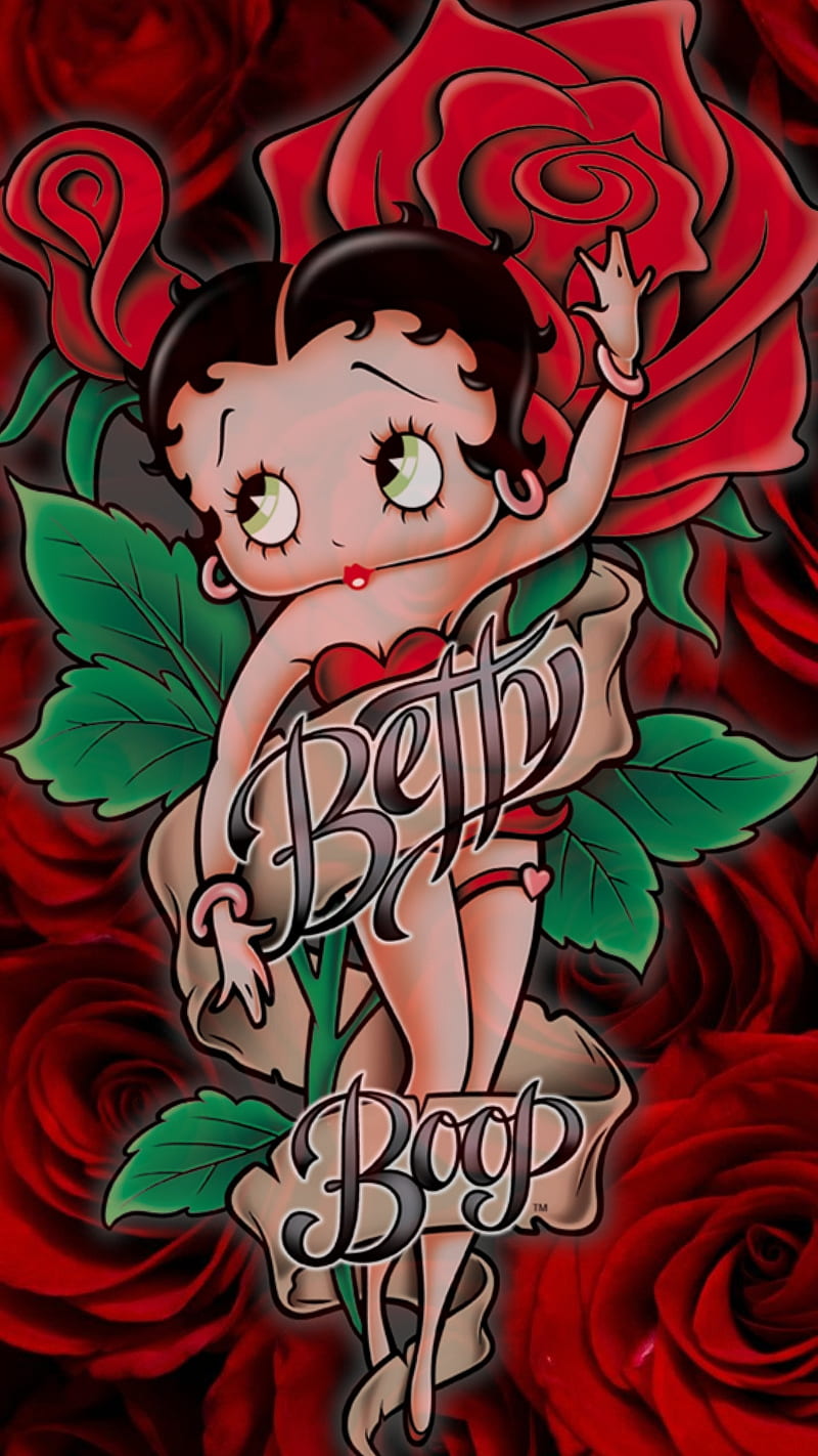 Betty Boop rosa roja, flor, Fondo de pantalla de teléfono HD | Peakpx