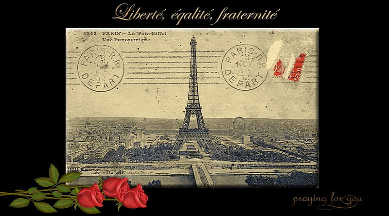 Condolences to Paris and France, Eiffel Tower, Paris, France, Grief, Condolences, HD wallpaper
