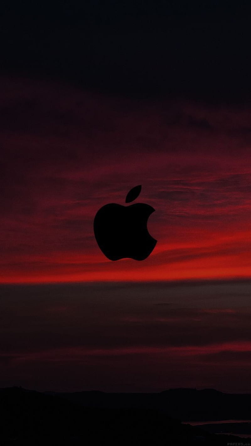 Red sunset sky logo apple iphone clean black - iPhone 13 pro max, iPhone 12  Background, HD phone wallpaper | Peakpx