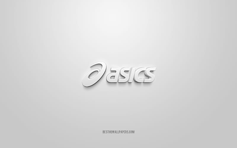 Asics logo, white background, Asics 3d logo, 3d art, Asics, brands logo,  white 3d Asics logo, HD wallpaper | Peakpx