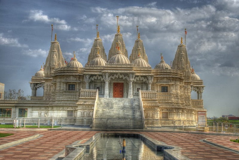 Hindu Temple, building, monument, landmark, hindu, temple, HD wallpaper