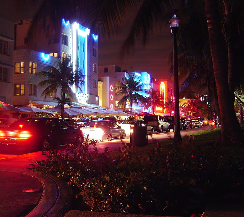 South Beach, city, florida, miami, ocean drive, HD wallpaper