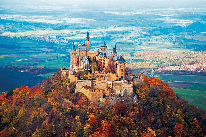 Castles, Forest, Fall, , Castle, Hohenzollern Castle, HD wallpaper