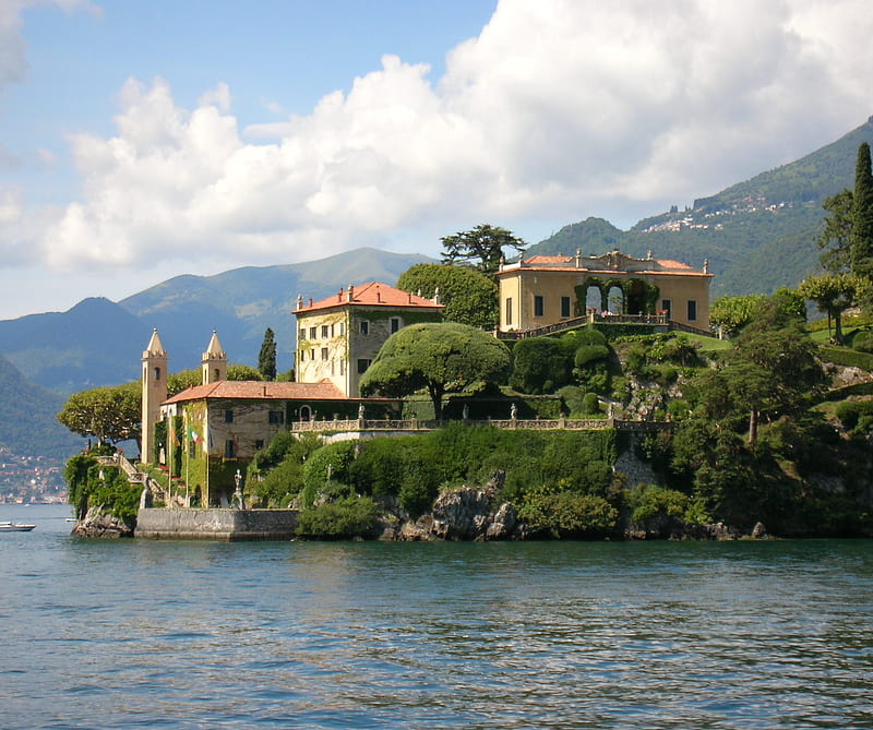 Villa On Lake Como, HD wallpaper