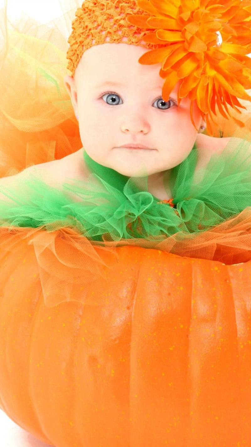Cute Baby , cute baby, pumpkin, adorable, HD phone wallpaper