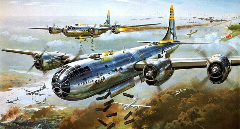 B29 Drop, Aircraft, B29, Warbird, Bomber, Superfortress, HD wallpaper