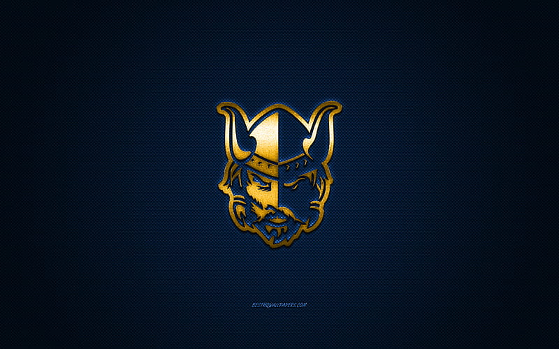 Jukurit, Finnish hockey club, Liiga, gold logo, blue carbon fiber background, ice hockey, Mikkeli, Finland, Jukurit logo, HD wallpaper