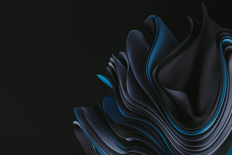 Windows 11 Black Blue Art, HD wallpaper