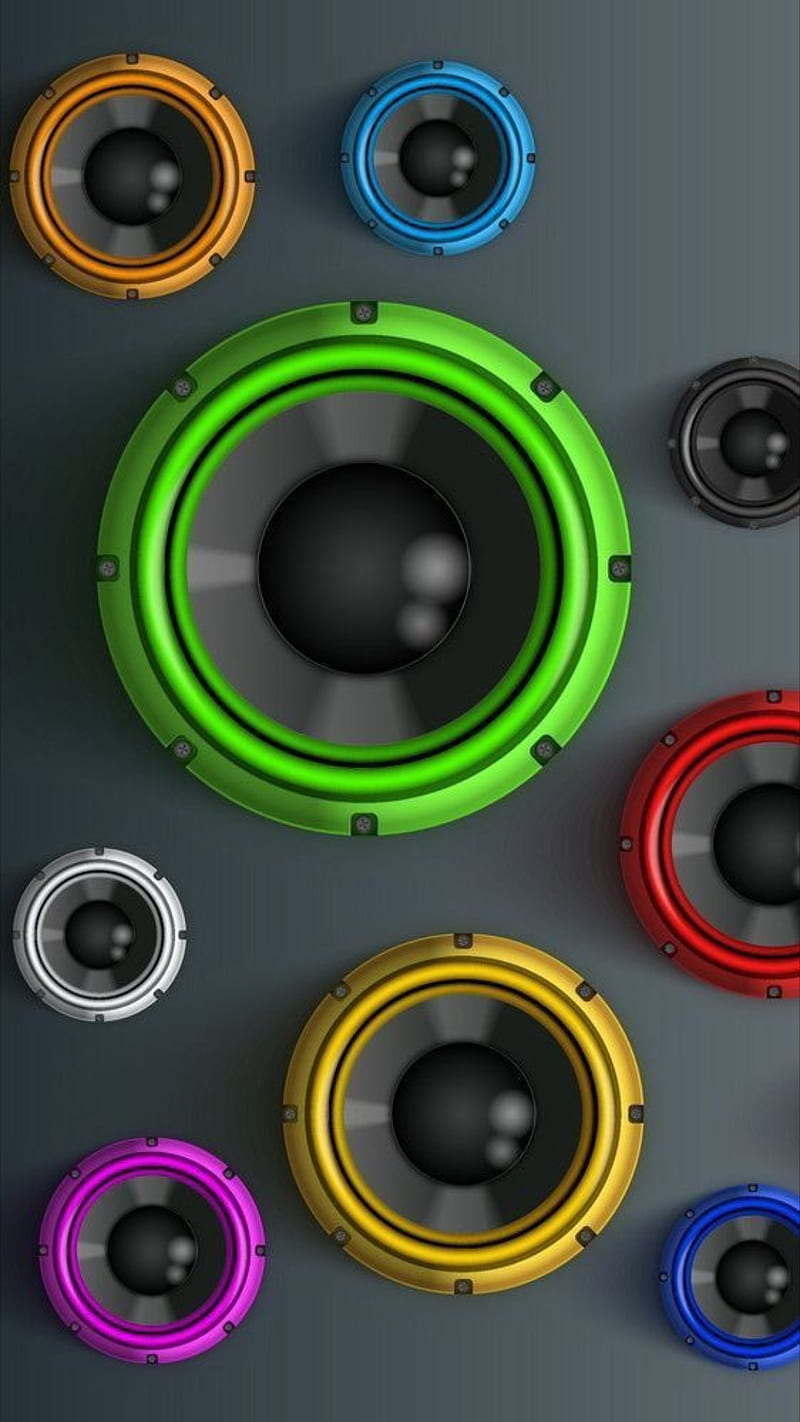 Speakers, blue, colorful, dj, green, music, red, round, song, speaker, HD  phone wallpaper | Peakpx