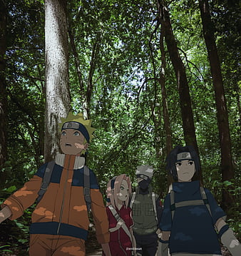 Team 7 Nar, SaS and Sak., naruto, team7, aweosme, happy, cute, city, cool,  sakura flowers, HD wallpaper